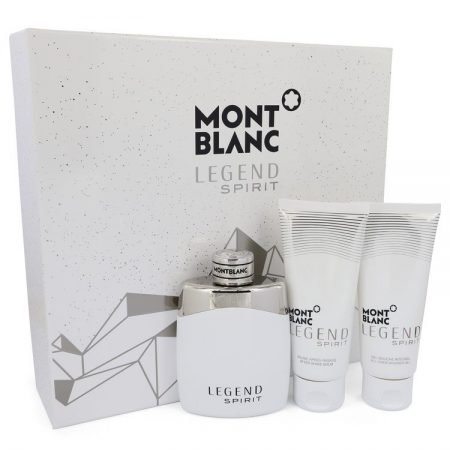 Montblanc Legend Spirit by Mont Blanc Gift Set — 100ml Eau De Toilette Spray + 100ml After Shave Balm + 100ml Shower Gel for Men by 